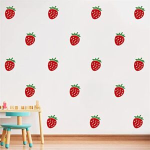 red strawberry diy wall decor stickers kids room baby nursery decor peel and stick baby girl room decoration bk011 (red)