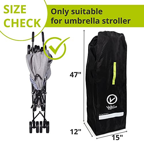 VolkGo Gate Check Bag for Single Umbrella Strollers, Durable and Lightweight, Water-Resistant, for Safe & Secure Stroller, Easy Carrying, Includes Stretch Pouch