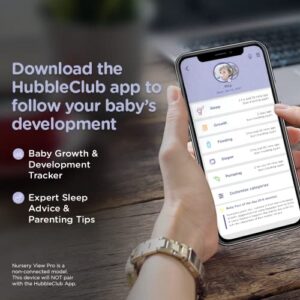Hubble View Pro Twin 5" Video Baby Monitor with Camera and Audio, NightVision Baby Monitor with 2 Cameras Split Screen & Pan Tilt Zoom; 2Way Talk, Lullabies & Room Temp Sensor, Baby Monitor no WiFi
