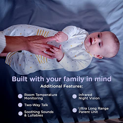 Hubble View Pro Twin 5" Video Baby Monitor with Camera and Audio, NightVision Baby Monitor with 2 Cameras Split Screen & Pan Tilt Zoom; 2Way Talk, Lullabies & Room Temp Sensor, Baby Monitor no WiFi