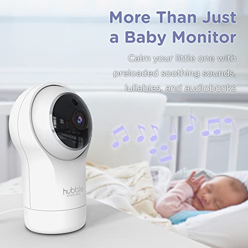 Hubble View Pro Twin 5" Video Baby Monitor with Camera and Audio, NightVision Baby Monitor with 2 Cameras Split Screen & Pan Tilt Zoom; 2Way Talk, Lullabies & Room Temp Sensor, Baby Monitor no WiFi