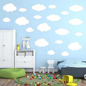 125 pieces cloud wall decor cloud stickers cloud wall decals white clouds peel and stick cloud decals for walls removable wall stickers for baby kids nursery living room play story room, 16 sheets