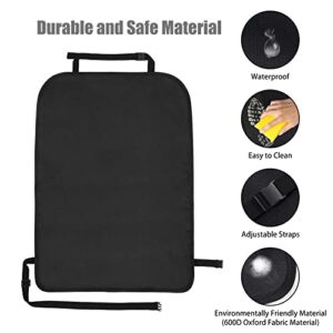 iBune 2 Pack Auto Seat Back Kick Protectors, Large Kick Mats for Car, Waterproof Automotive Car Back Seat Cover Protect from Dirt, Mud, Stains, Scratches, Fit Most Cars, Oxford Fabric Black