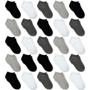 kids socks, 25 pairs toddler socks low cut for boys girls kids(4-7 years old), 25 pairs children no show ankle socks set