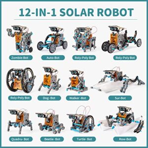 12-in-1 Science Solar Robot Kit for Kids,STEM Educational DIY Solar Powered Building Toys Experiment Set for 8 9 10 11 12 13 14 Years Boys and Girls