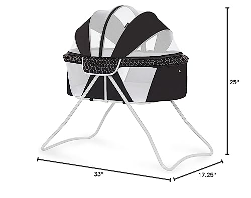 Dream On Me Day Dreamer 2-in-1 Convertible and Portable Bassinet, Black