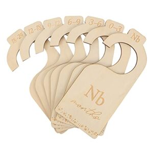 jojofuny 7 pack wood baby closet size dividers newborn baby closet hanging closet dividers from newborn infant to 24 months for boy and girl home nursery clothes organizers, style. 2