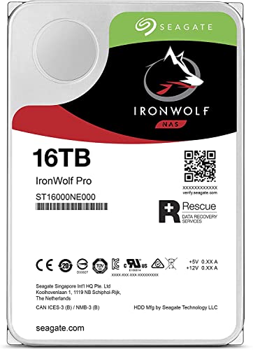 Seagate IronWolf Pro ST16000NE000 16 TB Hard Drive - 3.5" Internal - SATA (SATA/600) (Renewed)