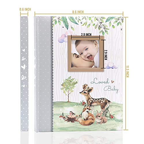 Holoary First 5 Years Baby Memory Book, 76 Colourful Illustrated Journal Pages Baby Record Book Album, Keepsake for Newborn Baby Boy or Baby Girl, Woodland Animals Design