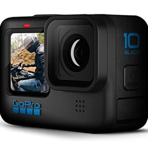 GoPro HERO10 (Hero 10) Black - Waterproof Action Camera with Front LCD and Touch Rear Screens, GP2 Engine, 5K HD Video, 23MP Photos, Live Streaming, 64GB Extreme Pro Card and 2 Extra Batteries