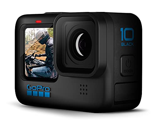 GoPro HERO10 (Hero 10) Black - Waterproof Action Camera with Front LCD and Touch Rear Screens, GP2 Engine, 5K HD Video, 23MP Photos, Live Streaming, 64GB Extreme Pro Card and 2 Extra Batteries