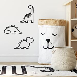 3 Pcs Dinosaur Wall Decor Dino Geometric Wooden Wall Art Nursery Room Decorations for Baby Boys Girls Toddlers Kids Bookshelf Bathroom Bedroom Classroom Playroom Living Room Modern Minimalist Design