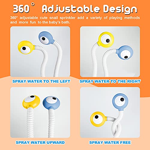 Dwi Dowellin Bath Toys for Baby Toddlers, Upgrade Electric Shower Head Baby Bath Toys Double Sprinkler Bathtub Tub Water Toys for Kids Preschool Child 18 Months and up