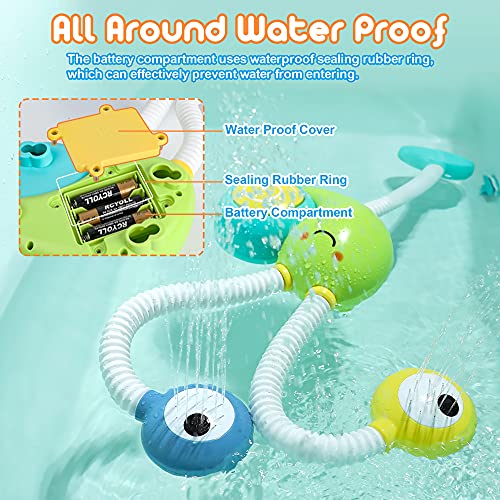 Dwi Dowellin Bath Toys for Baby Toddlers, Upgrade Electric Shower Head Baby Bath Toys Double Sprinkler Bathtub Tub Water Toys for Kids Preschool Child 18 Months and up