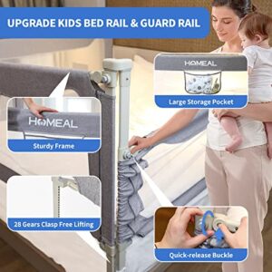 HOMEAL Bed Rail for Toddlers, Extra Tall Toddler Bed Rails, Baby Bed Rail Guard, Infant Safety Bed Guardrail, Bed Safety Rail fits Twin, Queen & King Size Mattress (Grey, 78.7",1 Piece)