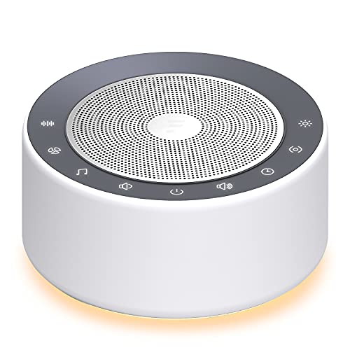 Fitniv White Noise Machine, Sound Machine with 30 High Fidelity Soundtracks, Adjustable 7 Color Night Lights, Full Touch Metal Grille, Timer & Memory Features, Plug in, Sleep Machine for Baby Adults