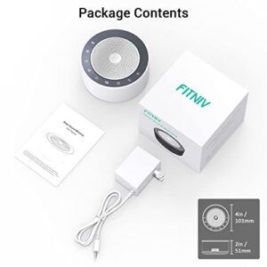 Fitniv White Noise Machine, Sound Machine with 30 High Fidelity Soundtracks, Adjustable 7 Color Night Lights, Full Touch Metal Grille, Timer & Memory Features, Plug in, Sleep Machine for Baby Adults