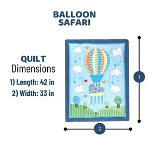 Baby Bees 4 Pieces Balloon Safari Crib Bedding Sets for Boys and Girls | Baby Bedding Set of Crib Sheet, Quilt, Dust Ruffle for Standard Size Crib