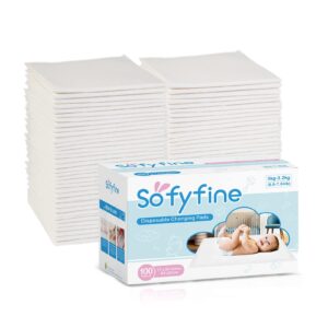 sofyfine disposable changing pads for baby 17x24 (100 count), heavy absorbent diaper underpads for changing table, waterproof toddler pee pad (white, 30g/piece, 2g sap)