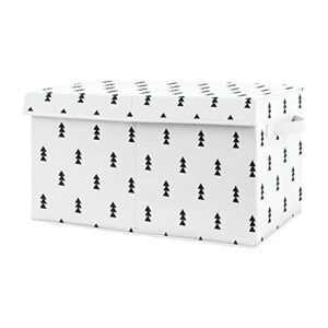 sweet jojo designs black and white triangle boy small fabric toy bin storage box chest for baby nursery or kids room - woodland forest tree for bear mountain watercolor collection