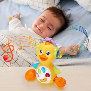 Baby Musical Duck Toy Dancing Walking Tummy Time Toys Light Up Infant Toys 0-3 3-6 Month Baby Toys 6-12 12-18 Months Gifts for 1 Year Old Boys Girls Baby Learning Development Toy Toddler Toys Age 1-2