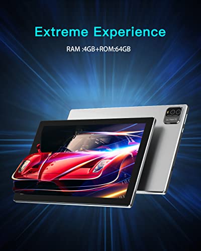 ZZB Tablet 10 Inch Android 11 Tablets, 64GB ROM 512GB Expand，6000mah Battery, Quad-Core Processor 4GB RAM Tableta, 8MP Camera WiFi BT GPS FM 10.1'' IPS HD Touch Screen, 10 in Tabletas.