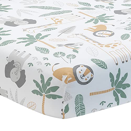 Lambs & Ivy Jungle Friends 5-Piece Safari Animals Nursery Baby Crib Bedding Set