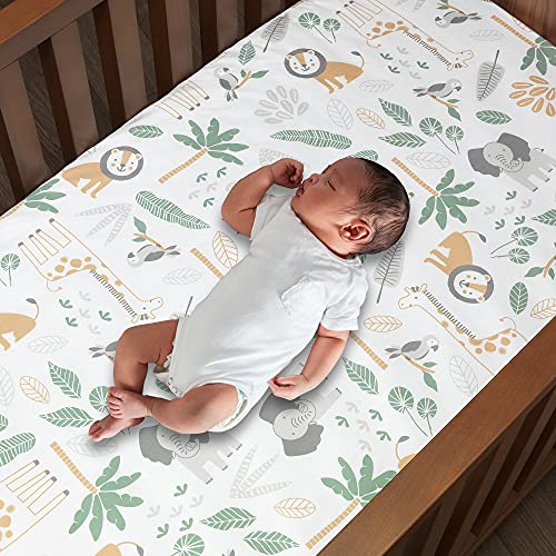 Lambs & Ivy Jungle Friends 5-Piece Safari Animals Nursery Baby Crib Bedding Set