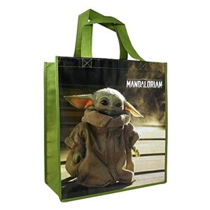 Classic Disney Star Wars Baby Yoda Fleece Blanket Set for Kids, Teens, Adults - Bundle with 45x60 Inch Baby Yoda Throw Blanket, Tote Bag, Stickers and More (Mandalorian Baby Yoda Room Decor)
