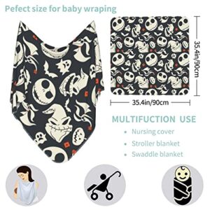 Cute Skull Swaddle Blankets boy Newborn Receiving Blankets Girl Baby Swaddle Blankets Large Swaddle Blankets Swaddling Wrap Silky Soft