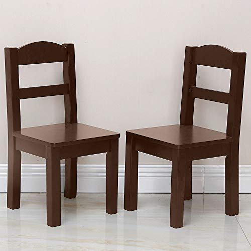 LBLWJD Kids Wood Table and Chair Set (4 Chairs Included) - Children's Furniture Ideal for Arts & Crafts, Snack Time, Homeschooling, Homework & More (Espresso)