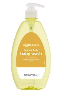 amazon basics tear-free baby hair and body wash, 16.9 fluid ounce, 1-pack (previously solimo)