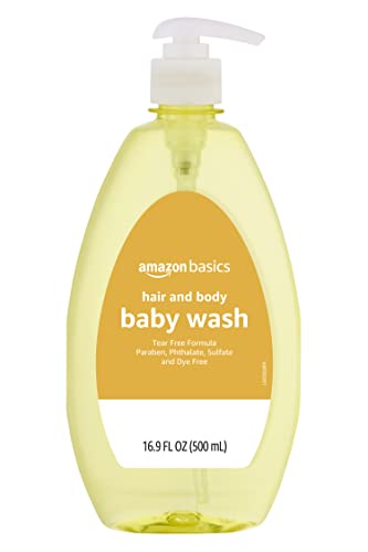 Amazon Basics Tear-Free Baby Hair and Body Wash, 16.9 Fluid Ounce, 1-Pack (Previously Solimo)