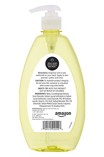 Amazon Basics Tear-Free Baby Hair and Body Wash, 16.9 Fluid Ounce, 1-Pack (Previously Solimo)