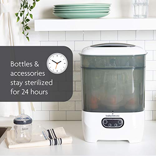 Baby Brezza Baby Bottle Sterilizer and Dryer Advanced – Electric Steam Sterilization Machine – Universal Sterilizing for All Bottles: Plastic + Glass + Pacifiers + Breast Pump Parts - HEPA Filtration