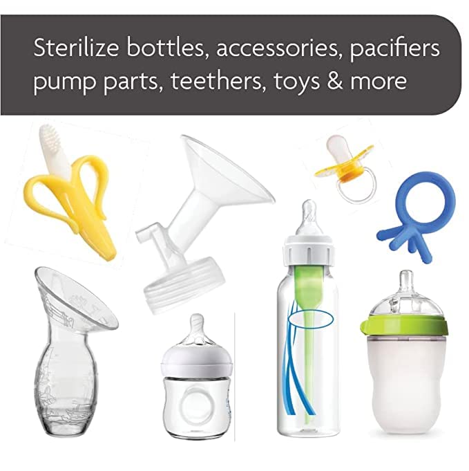 Baby Brezza Baby Bottle Sterilizer and Dryer Advanced – Electric Steam Sterilization Machine – Universal Sterilizing for All Bottles: Plastic + Glass + Pacifiers + Breast Pump Parts - HEPA Filtration