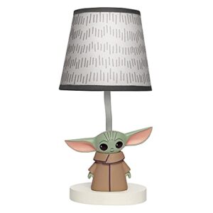 lambs & ivy star wars the child/baby yoda nursery lamp with shade and bulb