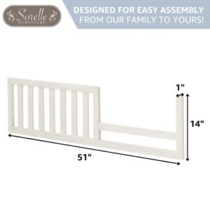 Sorelle 148 Toddler Solid Wood Bed Rail & Crib Conversion Kit | Universal & Timeless Style | Weathered White | 51"x1"x14", Converts Crib to Toddler Bed