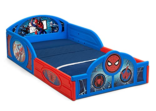 Delta Children Marvel Spider-Man Sleep and Play Toddler Bed with Built-in Guardrails