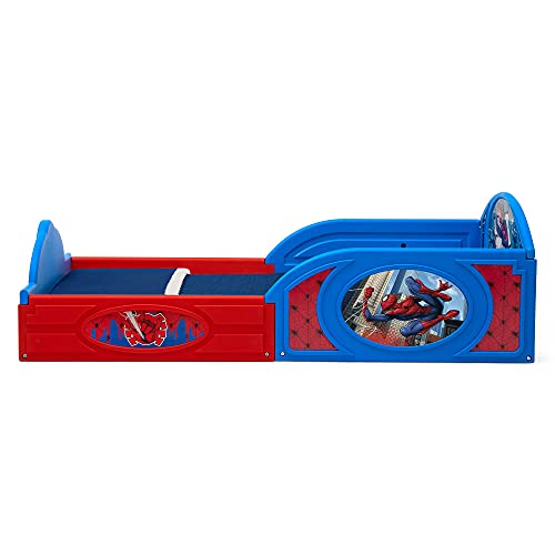 Delta Children Marvel Spider-Man Sleep and Play Toddler Bed with Built-in Guardrails