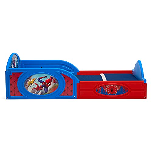 Delta Children Marvel Spider-Man Sleep and Play Toddler Bed with Built-in Guardrails