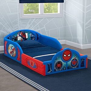 Delta Children Marvel Spider-Man Sleep and Play Toddler Bed with Built-in Guardrails