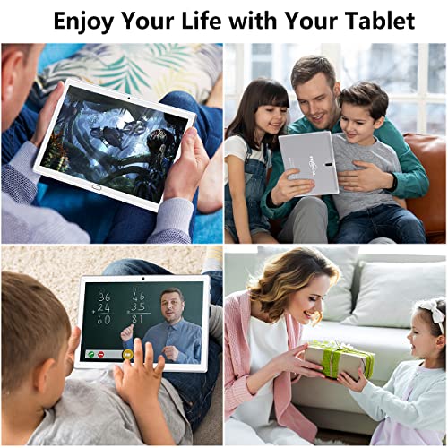 Tablet 10.1 inch Android 11.0 Tablet, 64GB ROM + 4GB RAM Octa-Core Processor 4G Phone Call Tablet, 1080P FHD IPS, 13MP Camera, 128GB Expand Support, Dual SIM Slot | WiFi | GPS | Bluetooth (Silver)