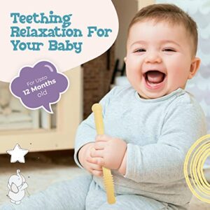 Mothby Teething Sticks for Babies Pack of 5, 6.3 Inches Long with 2 Pcs of Cleaning Brushes Straws for 3-12 Months Old Babies, Premium Food Grade Silicone, Refrigerator & Dishwasher Safe