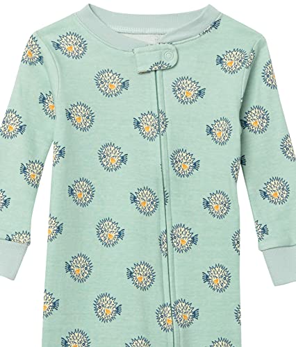 Amazon Essentials Unisex Babies' Snug-Fit Cotton Footless Sleeper Pajamas, Pack of 3, Sea Friends, 12 Months