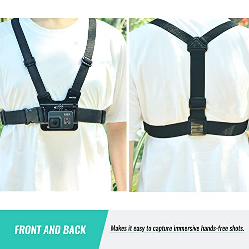 Wealpe Chest Mount Harness Chesty Strap Compatible with GoPro Hero 11, 10, 9, 8, 7, Max, Fusion, Hero (2018), 6, 5, 4, Session, 3+, 3, 2, 1, DJI Osmo, Xiaomi Yi Cameras