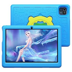 okaysea kids tablets 10" android 12 dual camera 2gb ram 32 gb rom wifi parental control tablet (blue)