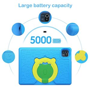 okaysea Kids Tablets 10" Android 12 Dual Camera 2GB RAM 32 GB ROM WiFi Parental Control Tablet (Blue)