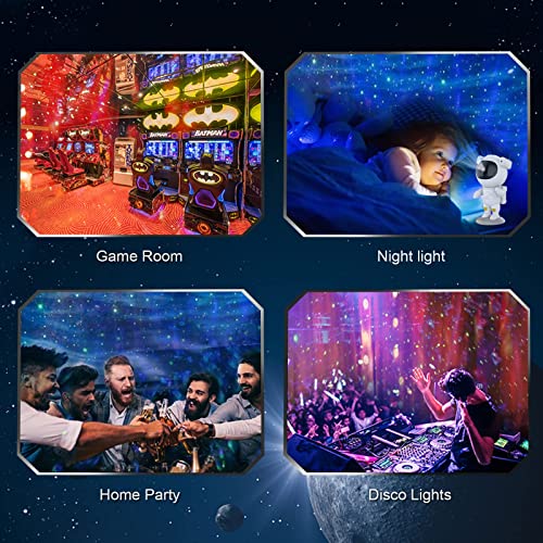 Night Light Projector for Kids, Cute Astronaut Night Light, LED Star Projector, Galaxy Lighting Ceiling Stars, Night Lights for Bedroom, Nursery, Childrens Room (Kawaii Room Decor Aestheticr)