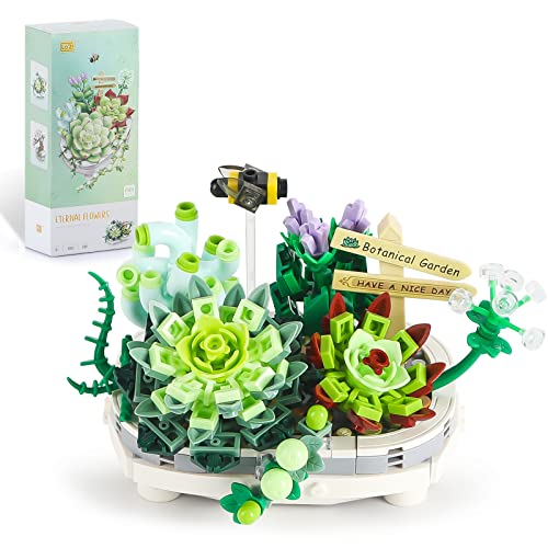 QLT Mini Bricks Bonsai Model Creative DIY Simulation Mini Particle Flower Botanical Collection Construction Building Toy (Not Compatible with Major Brands)